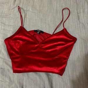 Red Satin tank top Size M